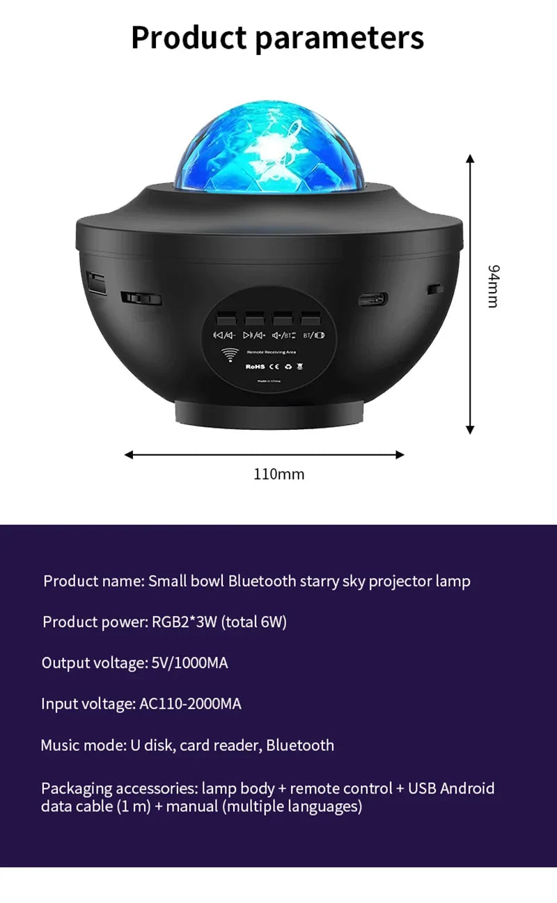Galaxy Aurora Projector-Star & Ocean Wave Night Light