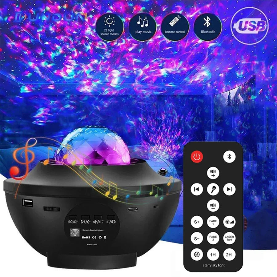 Galaxy Aurora Projector-Star & Ocean Wave Night Light